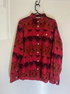 Vintage Carhartt Red Aztec Button-Up Shirt